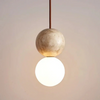 modern travertine frosted glass globe pendant light