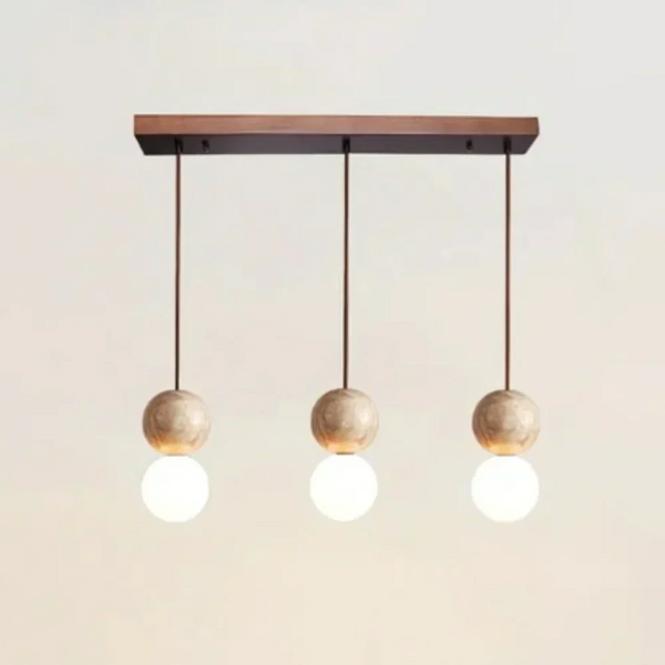 modern travertine frosted glass globe pendant light