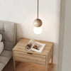 modern travertine frosted glass globe pendant light