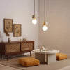 modern travertine frosted glass globe pendant light