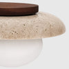 modern travertine glass dome flush mount ceiling light