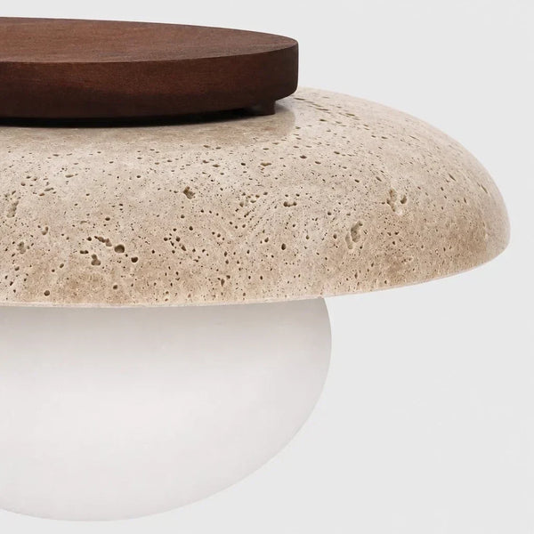 modern travertine glass dome flush mount ceiling light