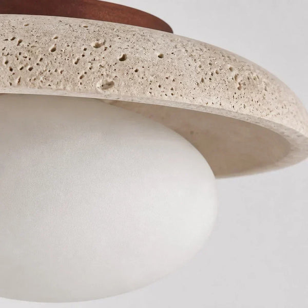 modern travertine glass dome flush mount ceiling light