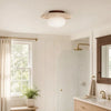 modern travertine glass dome flush mount ceiling light