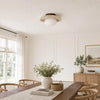 modern travertine glass dome flush mount ceiling light