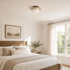 modern travertine glass dome flush mount ceiling light
