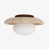 modern travertine glass dome flush mount ceiling light
