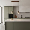 modern travertine walnut multi light pendant lamp