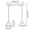 modern travertine walnut multi light pendant lamp