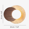 modern travertine wood double globe wall sconce