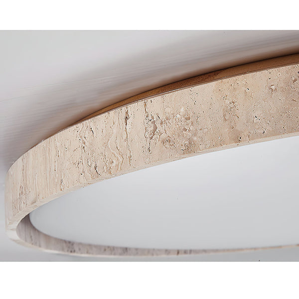 modern travertine wood flush mount ceiling light 2