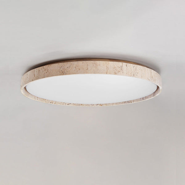modern travertine wood flush mount ceiling light 2