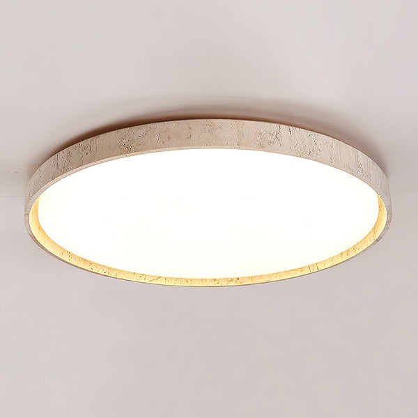 modern travertine wood flush mount ceiling light 2