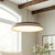 modern travertine wood round wabi sabi pendant light