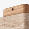 modern travertine wood square semi flush ceiling light
