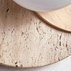 modern walnut beige travertine glass wall lamp