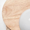 modern walnut beige travertine glass wall lamp