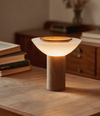 modern walnut frosted glass led table lamp