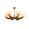modern walnut gold glass petal chandelier