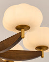 modern walnut gold glass petal chandelier