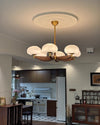 modern walnut gold glass petal chandelier