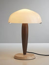 modern walnut marble dome table lamp