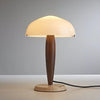modern walnut marble dome table lamp