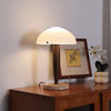 modern walnut marble dome table lamp