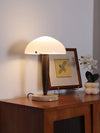 modern walnut marble dome table lamp