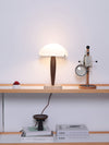 modern walnut marble dome table lamp