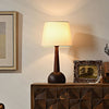 modern walnut wood fabric table lamp