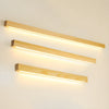 modern walnut wood linear led wall light