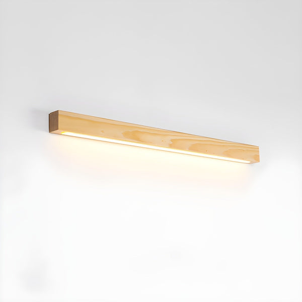 modern walnut wood linear led wall light