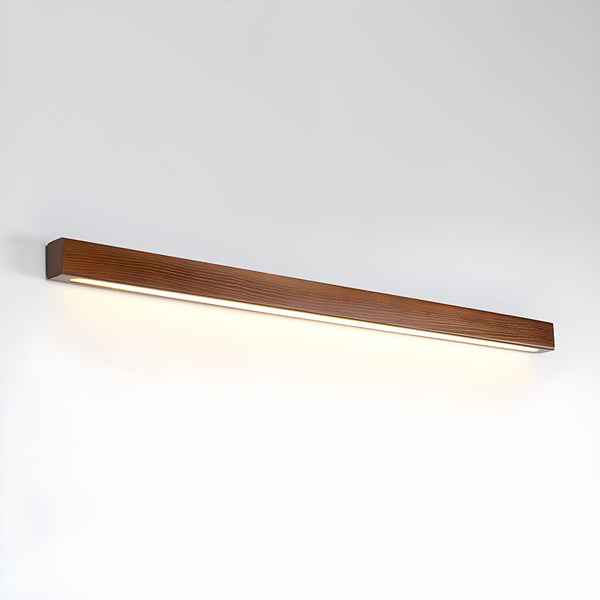 modern walnut wood linear led wall light