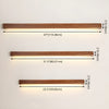 modern walnut wood linear led wall light