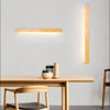 modern walnut wood linear led wall light