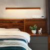 modern walnut wood linear led wall light