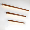 modern walnut wood linear led wall light
