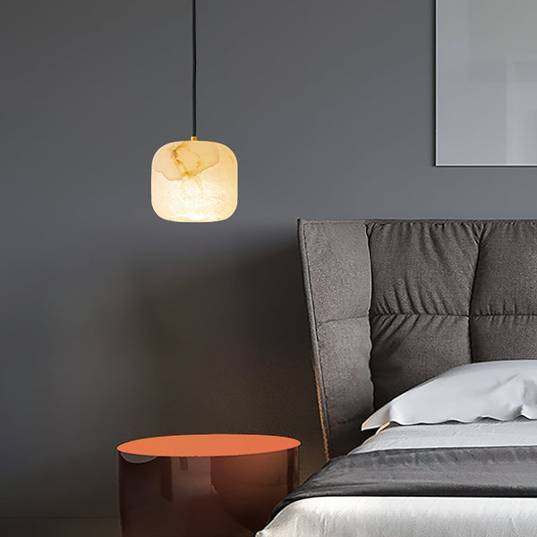 modern white alabaster brass mini pendant light 2