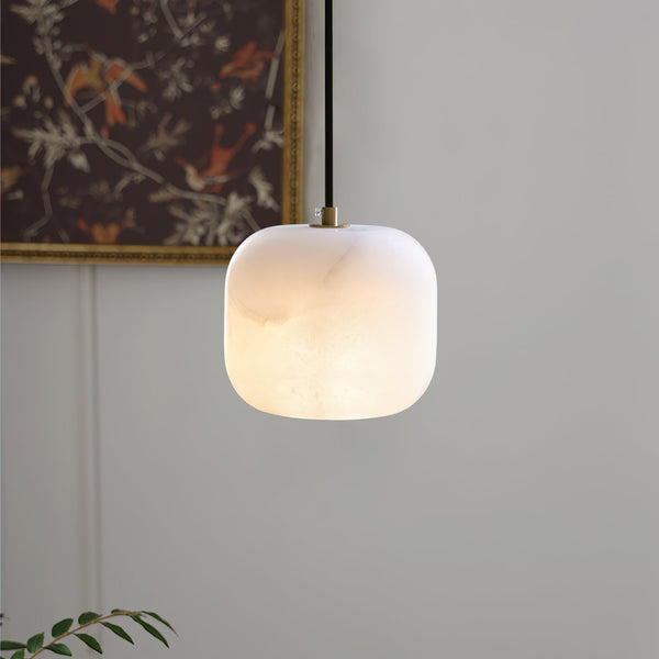 modern white alabaster brass mini pendant light 2