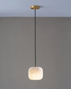 modern white alabaster brass mini pendant light 2