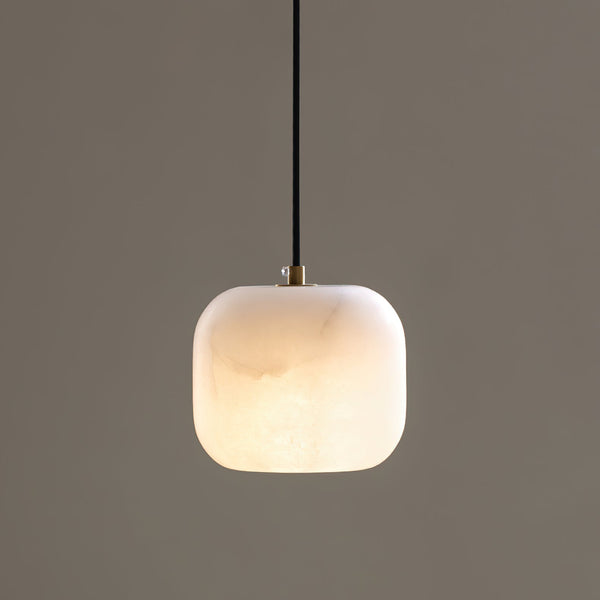 modern white alabaster brass mini pendant light 2