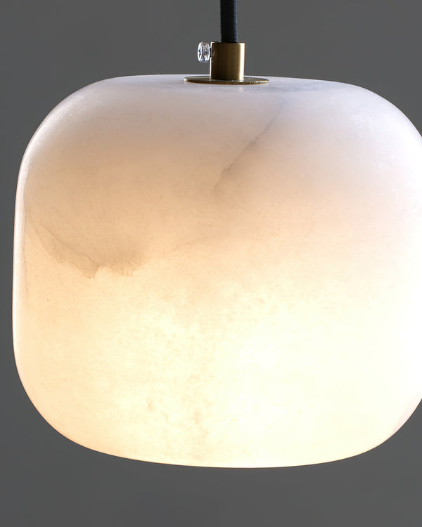 modern white alabaster brass mini pendant light 2