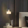 modern white alabaster cylinder pendant lamp