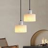 modern white alabaster cylinder pendant lamp