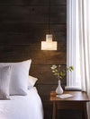 modern white alabaster cylinder pendant lamp