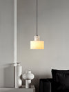 modern white alabaster cylinder pendant lamp
