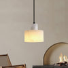 modern white alabaster cylinder pendant lamp