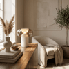 modern white alabaster halo led table lamp