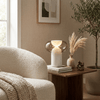 modern white alabaster halo led table lamp